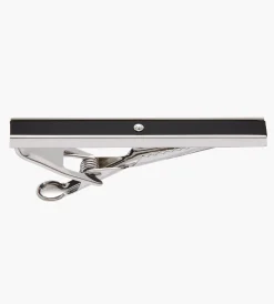Tip Top Cuff Links & Tie Bars*Black Crystal Tie Bar
