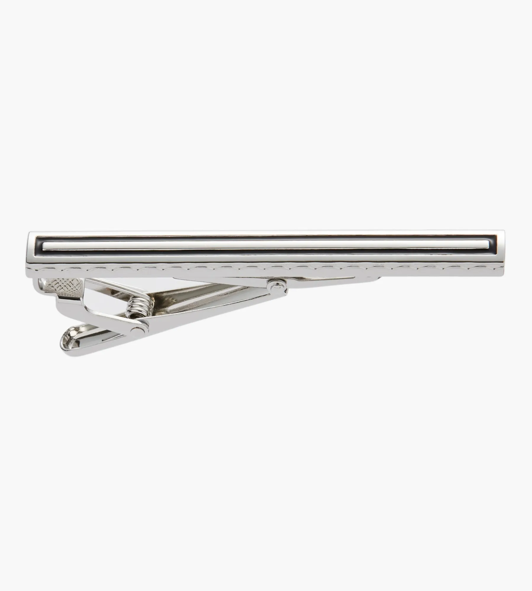 Tip Top Cuff Links & Tie Bars*Black Rectangle Tie Bar