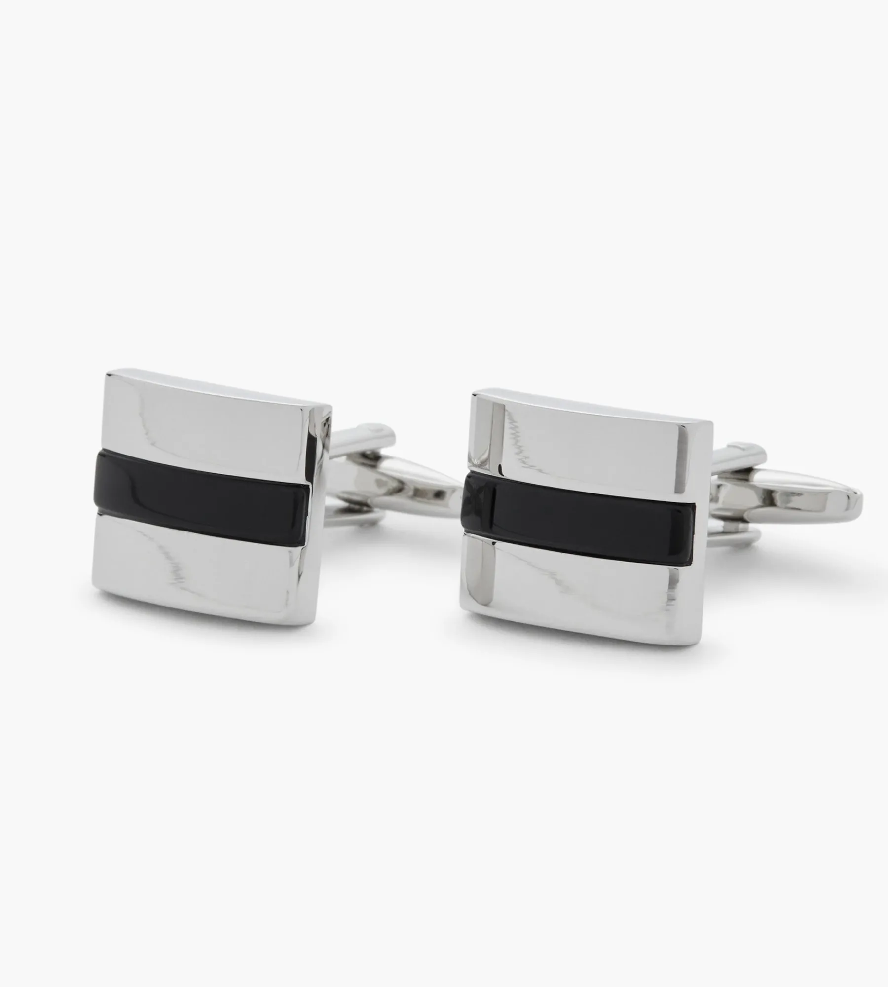 Tip Top Cuff Links & Tie Bars*Black Stone Cuff Links
