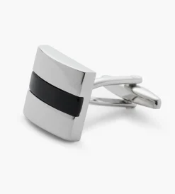 Tip Top Cuff Links & Tie Bars*Black Stone Cuff Links