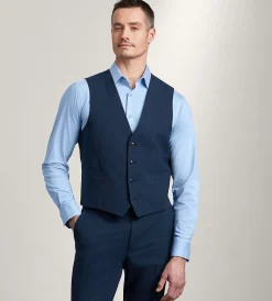 Michael Kors Vests*Windowpane Suit Vest Blue