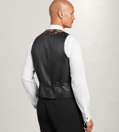 G Grafton Vests*Jacquard Tuxedo Vest Burgundy