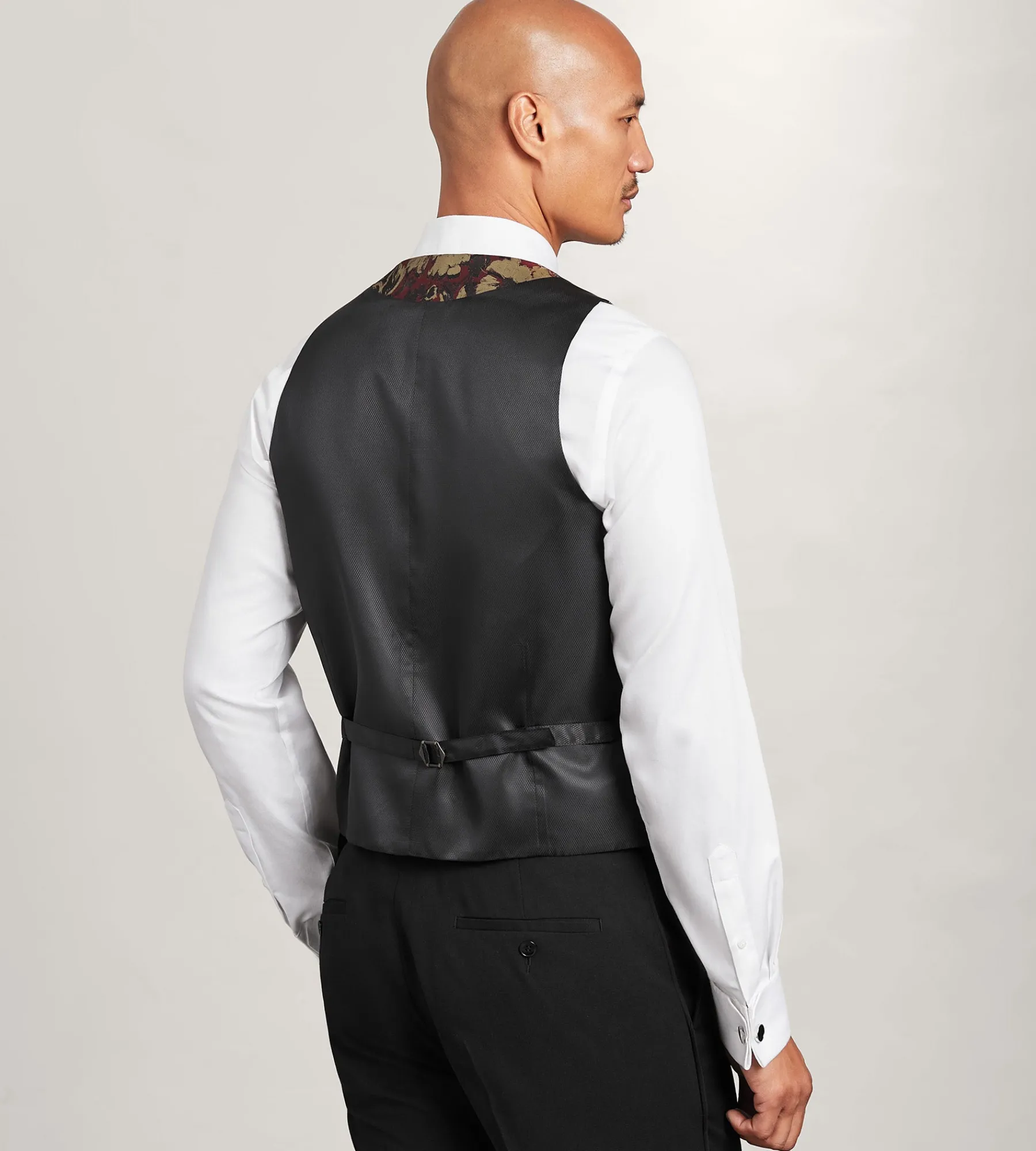 G Grafton Vests*Jacquard Tuxedo Vest Burgundy