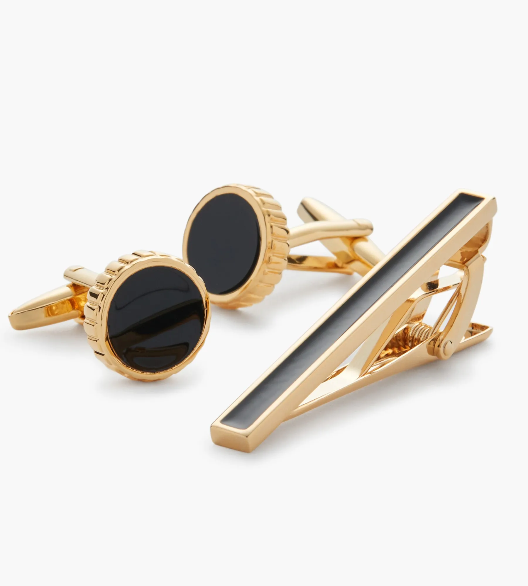 Tip Top Cuff Links & Tie Bars*Cufflink & Tie Bar Set Black