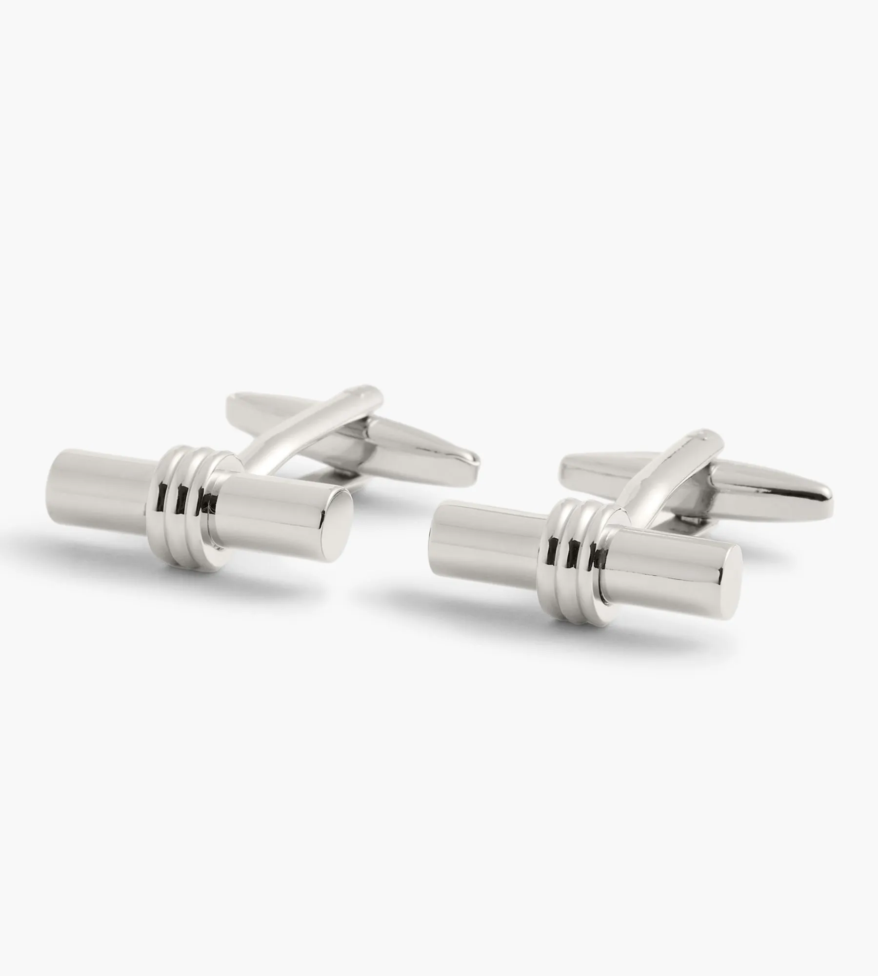Tip Top Cuff Links & Tie Bars*Cylinder Cuff Links Silver