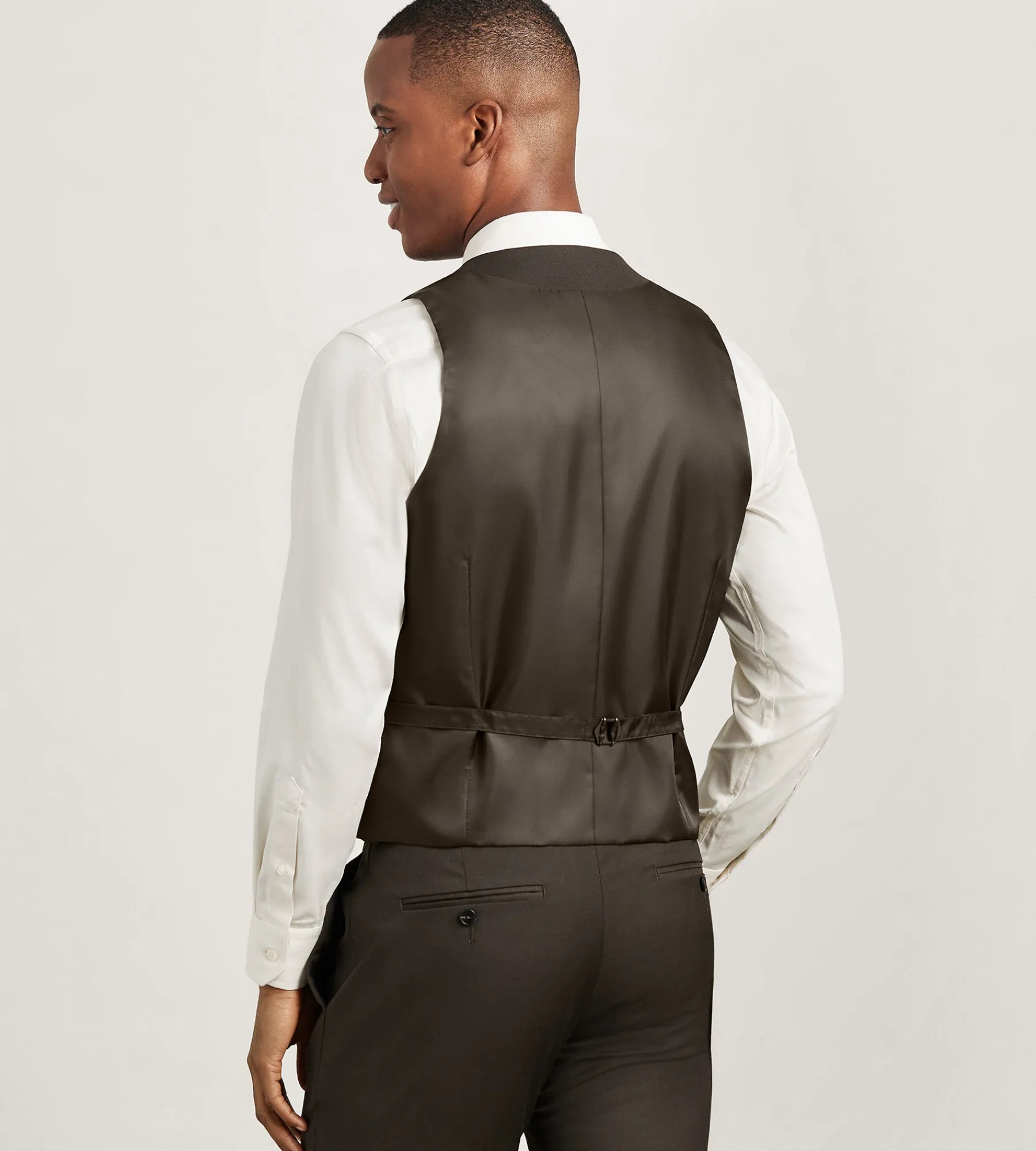 G Grafton Vests*Solid Suit Vest Dark brown