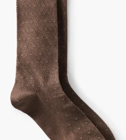 Tip Top Socks|Socks*Dashed Diamond Socks Wheat
