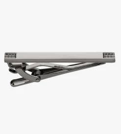 Tip Top Cuff Links & Tie Bars*Dotted Edge Tie Bar Silver