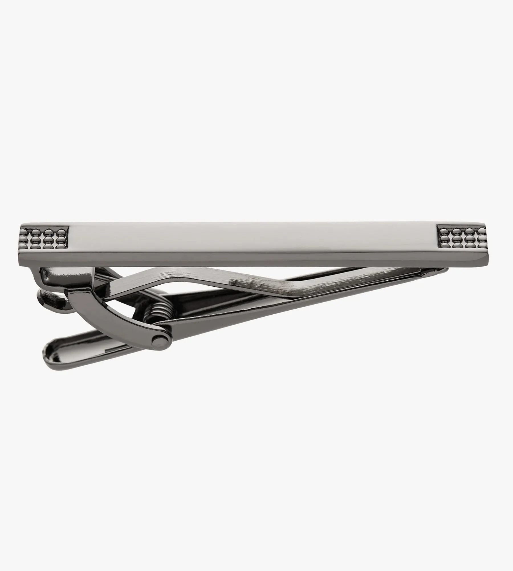 Tip Top Cuff Links & Tie Bars*Dotted Edge Tie Bar Silver