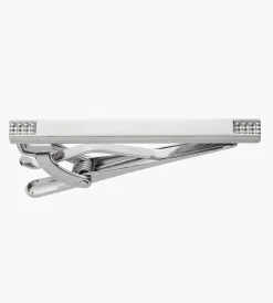 Tip Top Cuff Links & Tie Bars*Dotted Edge Tie Bar Silver