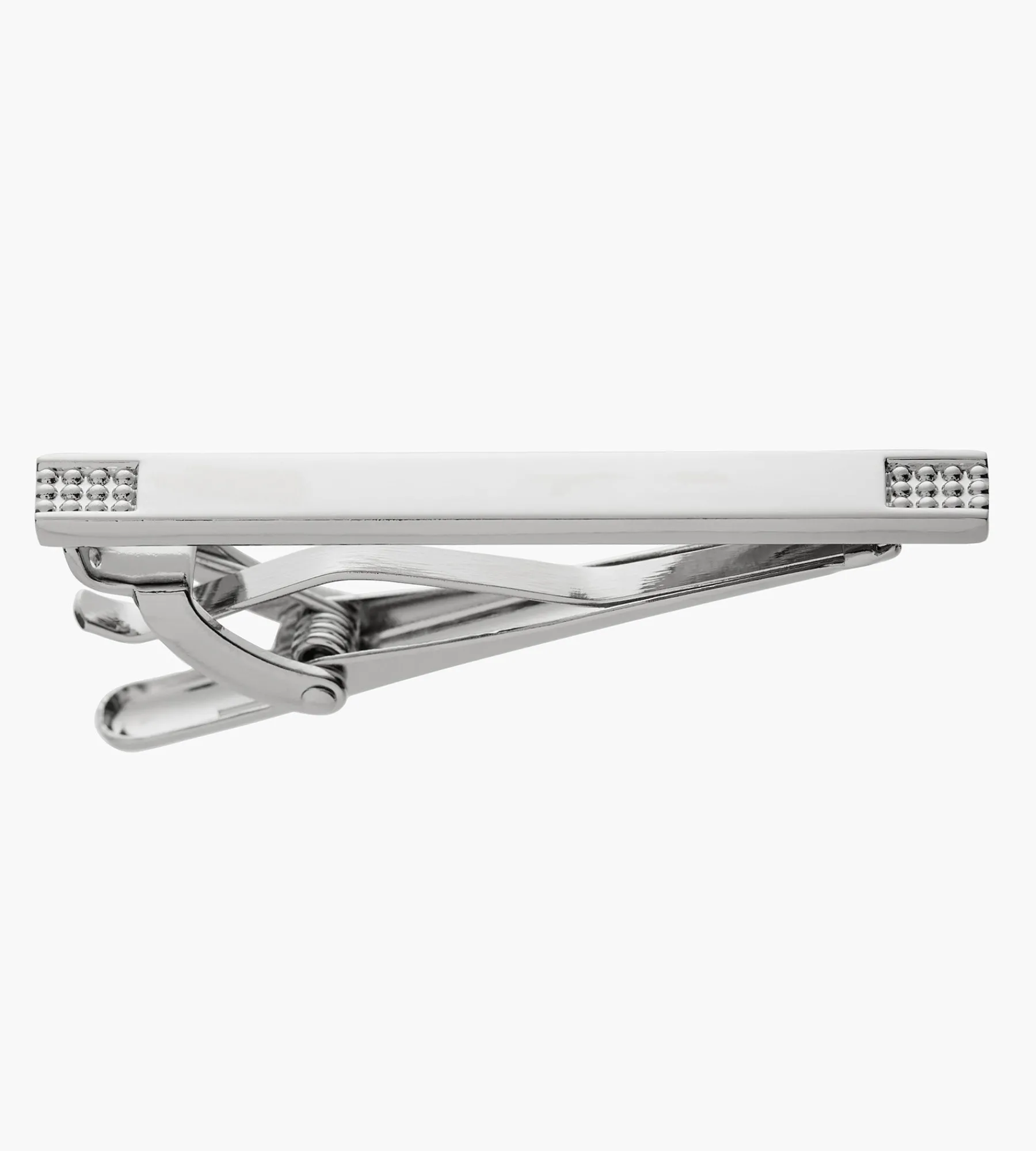 Tip Top Cuff Links & Tie Bars*Dotted Edge Tie Bar Silver