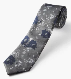 Bellissimo Ties*Floral Mid Tie Dark grey