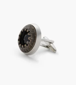 Tip Top Cuff Links & Tie Bars*Glass Cufflinks Round