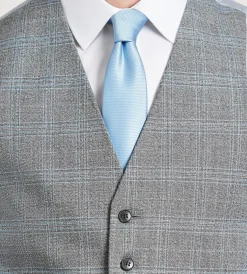 G Grafton Vests*Plaid Suit Vest Grey