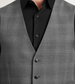 Michael Kors Vests*Plaid Suit Vest Grey
