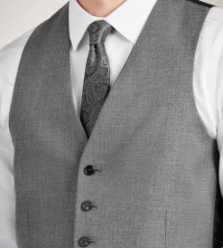 G Grafton Vests*Solid Suit Vest Grey