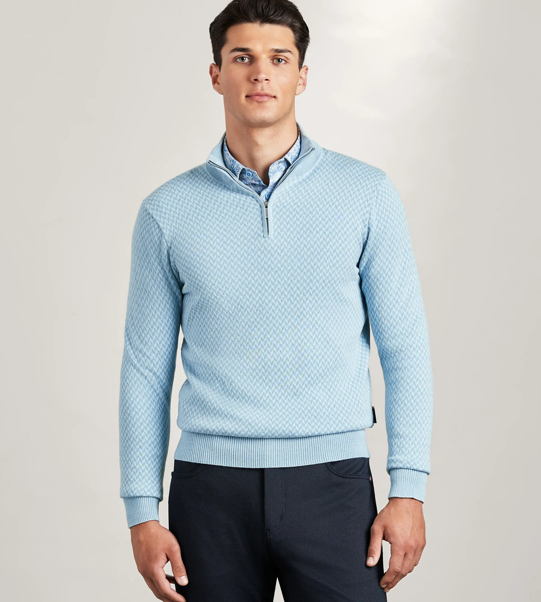 Hechter Paris Sweaters & Hoodies*Long Sleeve 1/4 Zip Sweater Ecru
