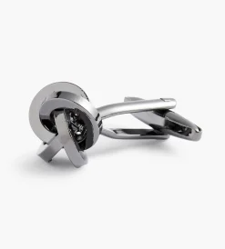 Tip Top Cuff Links & Tie Bars*Knot Cuff Links Gunmetal
