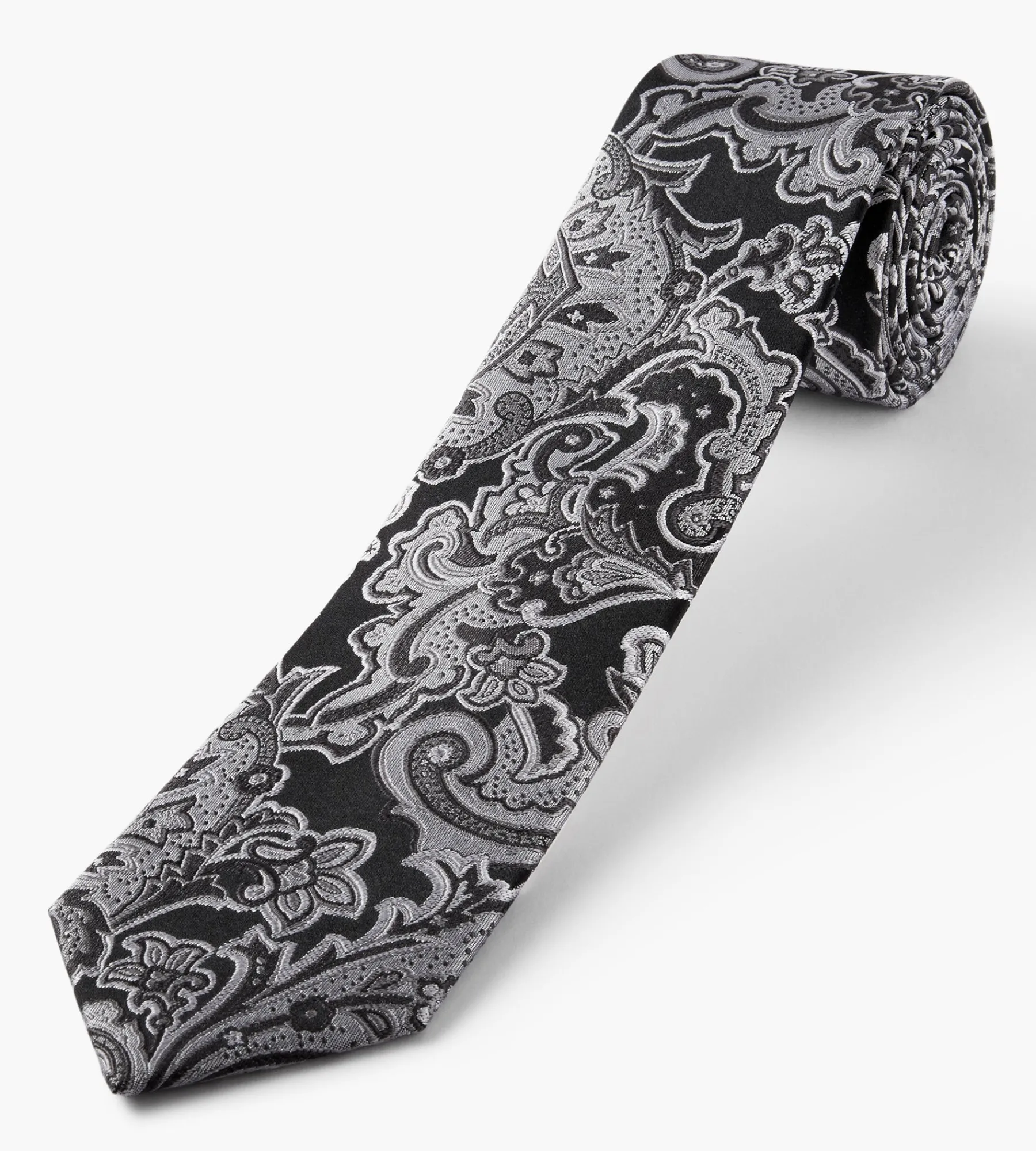 Grafton 1853 Ties*Large Paisley Tie Black