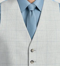 G Grafton Vests*Plaid Suit Vest Light grey