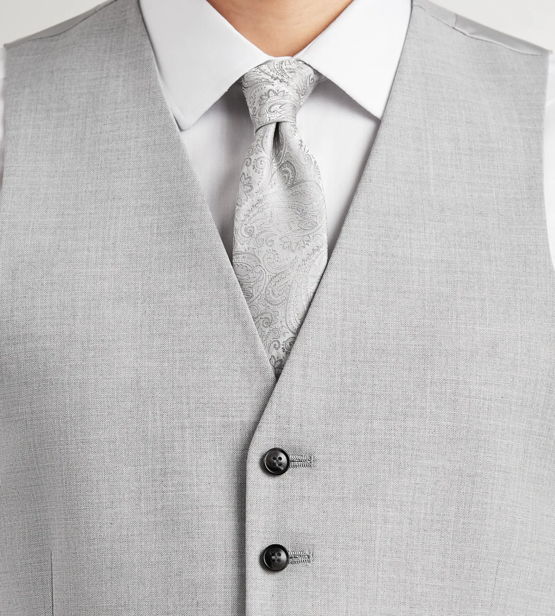 G Grafton Vests*Solid Suit Vest Light grey