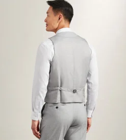 G Grafton Vests*Solid Suit Vest Light grey
