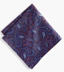 Grafton 1853 Pocket Squares*Mid Paisley Pocket Square Black