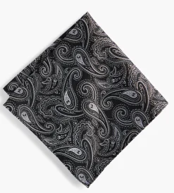 Grafton 1853 Pocket Squares*Mid Paisley Pocket Square Black