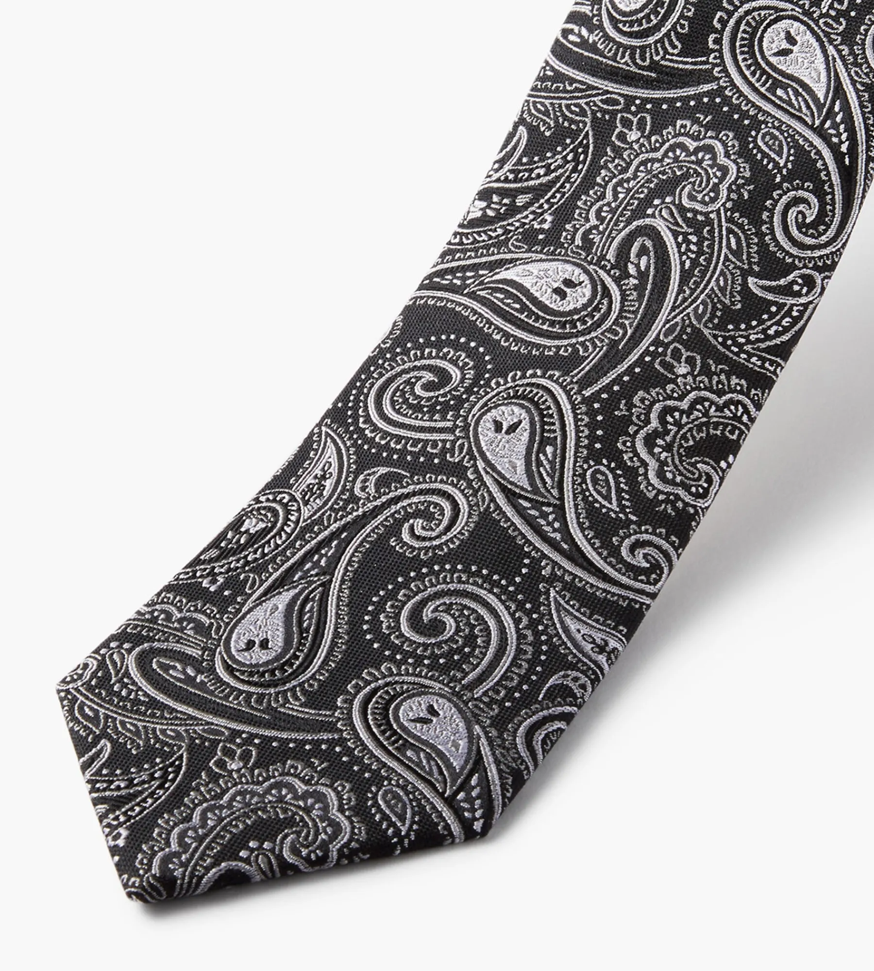 Grafton 1853 Ties*Mid Paisley Tie Black