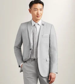 G Grafton Suit Separates*Modern Fit Light Grey Solid Suit