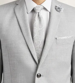 G Grafton Suit Separates*Modern Fit Light Grey Solid Suit