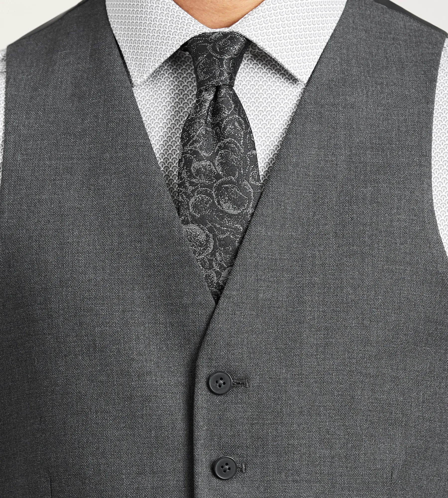Hechter Paris Vests*Modern Fit 360° Stretch Suit Separate Vest Black