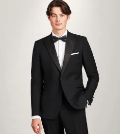 G Grafton Tuxedos|Suit Separates*Modern Fit Black Peak Lapel Solid Tuxedo