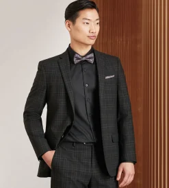 G Grafton Suit Separates*Modern Fit Black Plaid Suit