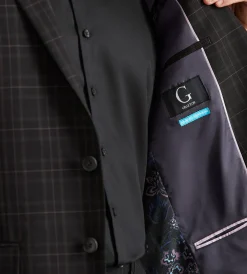 G Grafton Suit Separates*Modern Fit Black Plaid Suit