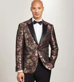 G Grafton Tuxedos|Suit Separates*Modern Fit Burgundy Jacquard Tuxedo