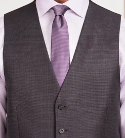 DKNY Vests*Modern Fit Neat Suit Vest Burgundy