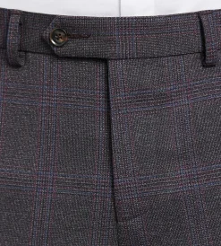 G Grafton Dress Pants|Dress Pants*Modern Fit Plaid Suit Pants Burgundy