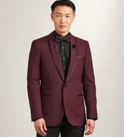 G Grafton Tuxedos|Suit Separates*Modern Fit Burgundy Solid Tuxedo