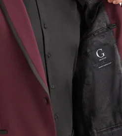 G Grafton Tuxedos|Suit Separates*Modern Fit Burgundy Solid Tuxedo
