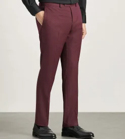 G Grafton Dress Pants|Dress Pants*Modern Fit Solid Suit Pants Burgundy