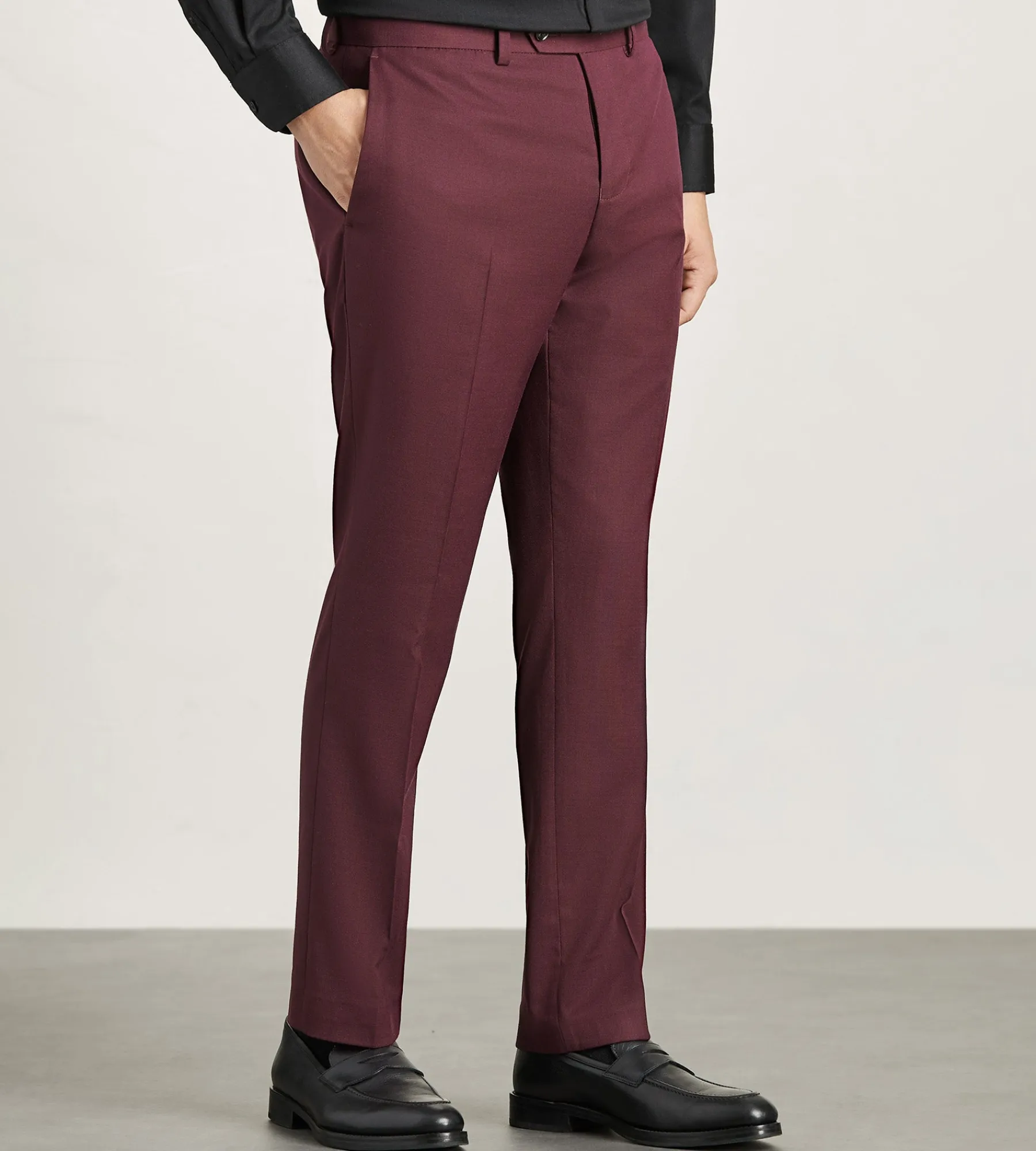 G Grafton Dress Pants|Dress Pants*Modern Fit Solid Suit Pants Burgundy