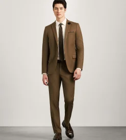 G Grafton Suit Separates*Modern Fit Caramel Solid Suit