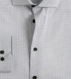 Grafton 1853 Dress Shirts*Modern Fit Geo Print Dress Shirt White
