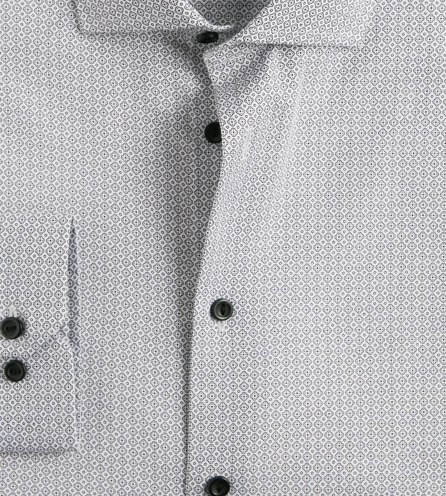 Grafton 1853 Dress Shirts*Modern Fit Geo Print Dress Shirt White