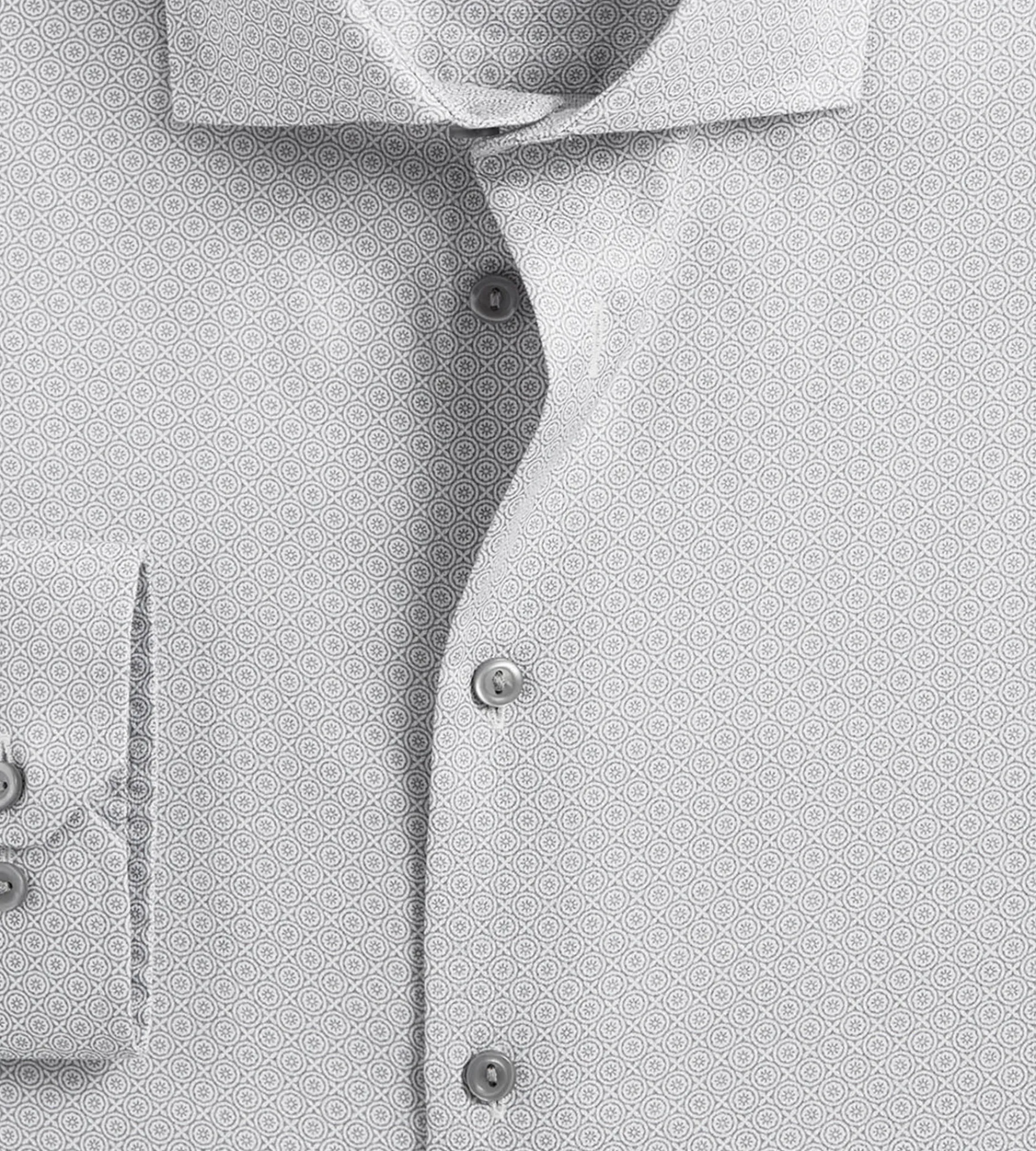 Grafton 1853 Dress Shirts*Modern Fit Geo Print Dress Shirt Light grey