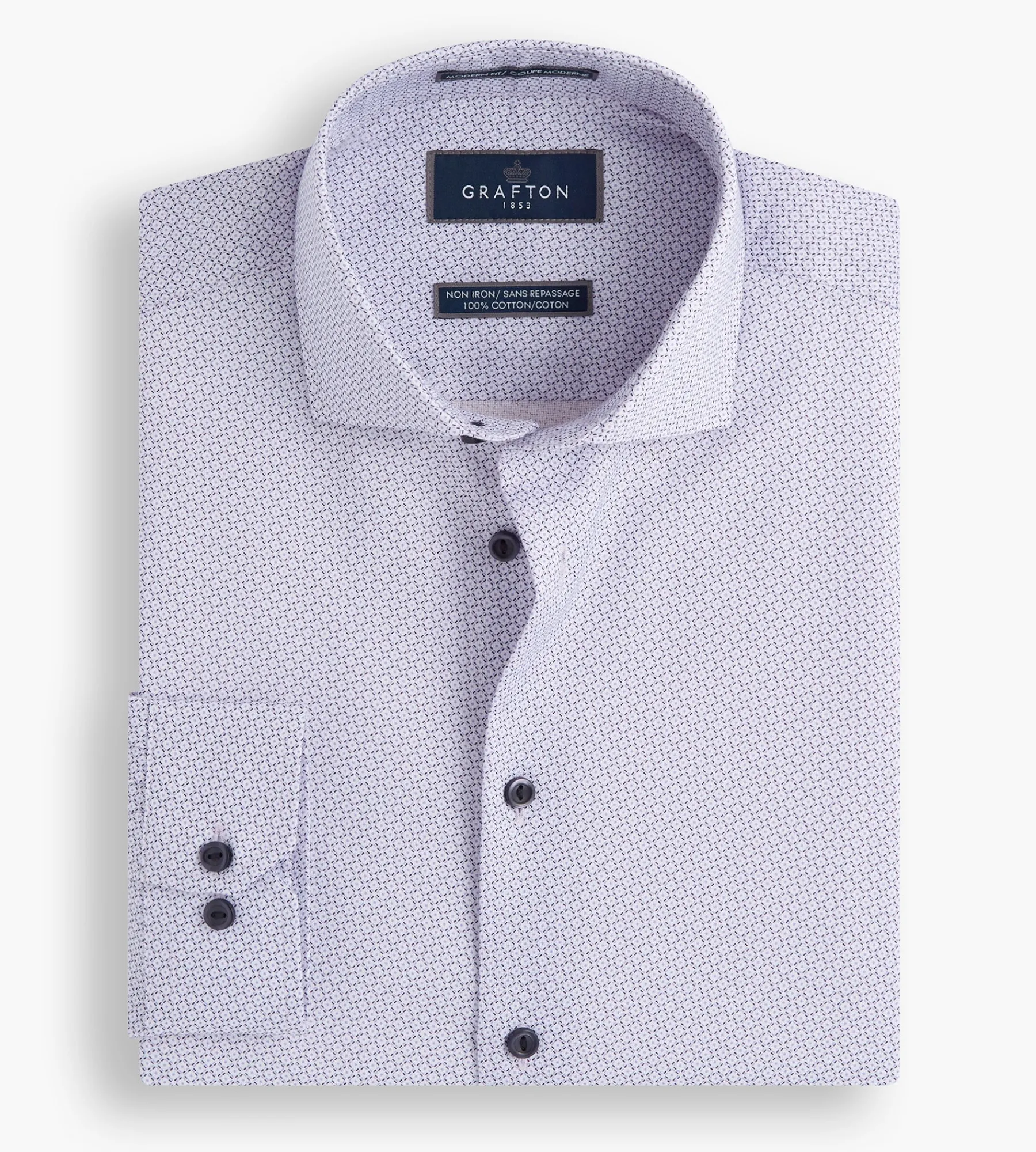 Grafton 1853 Dress Shirts*Modern Fit Geo Print Dress Shirt Light purple