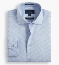 Grafton 1853 Dress Shirts*Modern Fit Geo Print Dress Shirt Light blue