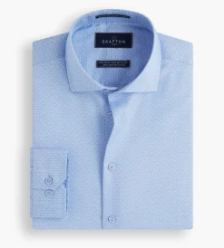 Grafton 1853 Dress Shirts*Modern Fit Geo Print Dress Shirt Light blue
