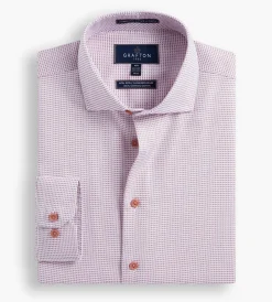 Grafton 1853 Dress Shirts*Modern Fit Geo Print Jacquard Dress Shirt Rust